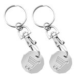 2pk Trolley Coin Keyring UK Set | Shopping Trolley Token Keyrings | Trolley Tokens for Supermarket Cart Trolley Key | New Pound UK Coin Trolley Token | Trolly Shopping Coin | Trolley Coins Key Ring