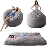 MAXYOYO Giant Bean Bag Chair Bed for Adults, Convertible Beanbag Folds from Lazy Chair to Floor Mattress Bed, Large Floor Sofa Couch, Big Sofa Bed, High-Density Foam Filling, Machine Washable Cover