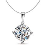 HighSpark 925 Silver Solitaire Pendant with Chain for Women | 92.5 Sterling Silver & Diamond like Brilliance Sparkling Zirconia for that Stunning Shine | Lovely Gift - Silver 6mm