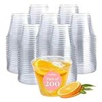 5 oz Clear Plastic Cups | Small Disposable Cups | Old Fashioned Tumblers | 200 Pack | Beverage Party Cups | Hard Plastic Drinking Cups | Ideal for Wine, Cocktails & Punch [Drinket]