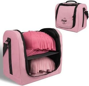 SCAVATA Large Hat Bag for Baseball Caps, Hat Organizer Bag for Traveling & Storing Snapback Cap, Portable Hat Carrier Holder Case for 20-24 Caps (Pink)