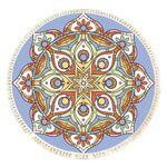 Terafeels Carpet Tiles Boho Area Rug 4ft Floral Mandala Round Bedroom Rug with Non-Slip Machine Washable Soft Indoor Sofa Floor Mat for Living Room Playroom Kids Room Laundry Kitchen 120cm, 297120