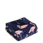 Vera Bradley Women's Fleece Plush Throw Blanket, Flamingo Party, 80 X 50