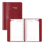 Brownline® 2025 Essential Daily/Monthly Planner, Appointment Book, 12 Months, January to December, Twin-Wire Binding, 8" x 5", Red (CB634W.RED-25)