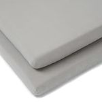 Clair de Lune 2 Pack Fitted Jersey Cotton Cot Bed Sheets 70 x 140 cm (Grey)