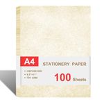 Parchment Paper for Certificates - Stationary Paper for Resumes, Diplomas, Letter Size Certificate Paper, 100 Sheets Double-Sided Diploma Paper, 100gsm, 8.5" x 11" Parchment Paper for Printing