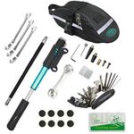 CHUMXINY Bike Repair Kit, Bike Tire Repair Tool Kit Contains 16-in-1 Tool, 120Psi Mini Bicycle Pump, Bicycle Tire Patch Kit, Used for Mountain Bike and Road Bike.(Blue)