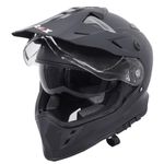 Zorax Matt Black L (59-60cm) ZOR-X327 Dual Sport Double Visor Motorbike Motocross Helmet Matt MX Quad ATV Enduro Crash Dirt Bike Helmet ECE 22.06 Certified