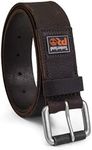 Timberland PRO Men's 38mm Boot Leather Belt, Dark Brown (Rubber Patch), 36