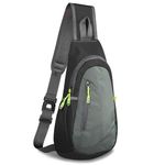 TITECOUGO Small Sling Bag Lightweight Crossbody Bag for Women Men Hiking Backpack Travel Shoulder Bag Chest Daypack for Gym Work Casual Cycling Outdoor Sport Black Dark Grey