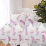 HIMS Decorative Leaf Design Throw Pillow Covers 24x24 Set of 6,Two Sided Design Decorative Pillows Case Cushion Cover for Home Couch Sofa Car 24x24 Pillow Covers Pink (24x24 Inch, Pink)