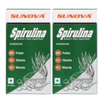 SUNOVA Spirulina Tablets – Nature’s Own Superfood and Nutritional Supplement,Spirulina and Blue-Green Algae for Full Body Support – 60 Tablets (Pack of 2)