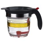 Fat Separator for cooking, 4 Cups 𝐏𝐥𝐚𝐬𝐭𝐢𝐜 Fat Strainers with Bottom Release, Gravy Grease Separator, Soup Oil Separator Measuring Cup