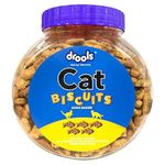 Drools Adult Cat Treat Biscuits 400g Jar | Real Chicken Flavour | Encourages Activity | Supports Oral Health | Training & Discipline