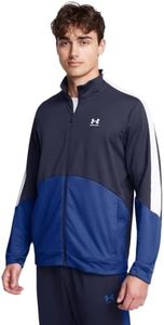 Under Armour Men's Tricot Fashion Jacket, (410) Midnight Navy/Tech Blue/White, X-Large