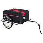 Aosom Bicycle Trailer Bike Cargo Trailer Garden Utility Cart Tool Carrier with Removable Cover, Red