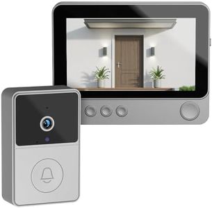 AUSHA Wireless Video Doorbell with 4.3" LCD Display Screen | 70° Wide Angle | 2 Way Audio | Night Vision Smart Digital Doorbell Intercom System