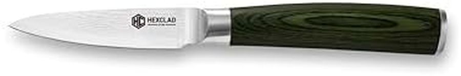 HexClad Paring Knife, 3.5-Inch Japanese Damascus Stainless Steel Blade, Pakkawood Handle