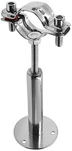 TTZEZE Pipe Supports, Stainless Steel Adjustable Pipe Bracket, Wall & Ceiling Mount, Silver, 2-Pack