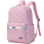 mygreen Kids School Bags for Boys Girls Polka Dot Elementary School Backpacks, Pink, L, Daypack Backpacks