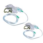 MEDIVEDHA Nebulizer Mask Kit for Adult, Mask with Air Tube, Nebulizer Mask Kit with Air Tube and Pipe Set with Medicine Cup for Adult (Pack of 2)