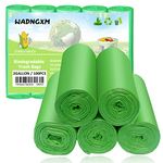 2 Gallon Compostable Trash Bags Small Biodegradable Garbage Bags 7.5 Liters Wastebasket Trash Liners for Bathroom Office Bedroom, Green 100 Counts