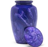 Eternal Harmony Cremation Urn for Human Ashes | Memorial Urn Carefully Handcrafted with Elegant Finishes to Honor Your Loved One | Adult Urn Large Size with Beautiful Velvet Bag (Purple Milo)