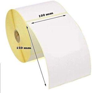 10 rotoli (5000 etichette) di etichette per stampa termica diretta, colore: bianco, 100 x 150 mm, per stampante Zebra GK420D GX420D GK420T