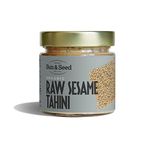 Organic Raw White Sesame Tahini by Sun & Seed - 200g - Made From 100% Organic Sesame Seeds - Healthy Tahini Paste - Vegan - Gluten, Dairy & Soy Free