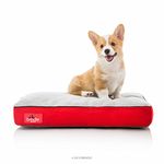 BRINDLE Soft Shredded Memory Foam Dog Bed with Removable Washable Cover, red, 22in x 16in