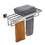 KOKOSIRI Towel Rack 24'' Bathroom Towel Shelves with Double Towel Bars SUS304 Stainless Steel Wall Mounted, Brushed Nickel, B6003BR