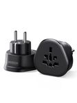 UGREEN EU International Travel Adapter, Universal Socket Adapter, US/EU/UK/AU/CN/JP to Europe/Germany/Russia Type F, Wall Outlet Power Charger, Essentials for Immigration to 150+ Countries, 1 Pack