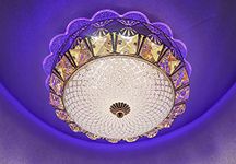 swanart Crystal Chandelier Ceiling Light Fixture - Elegant Flush Mount LED Lamp with Sparkling K9 Crystals for Modern Living Room, Bedroom & Dining Room Decor