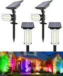 HAARAY Solar Spotlights Outdoor Waterproof, Color Changing Solar Christmas Lights,Solar Powered Outdoor Lights, Auto On/Off Solar Spot Lights for Outside, Multicolor, 4 Pack