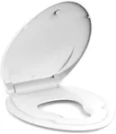 Toilet Seat Elongated,Toilet Seat with Toddler Seat Built in, Potty Training Toilet Seat Elongated Fits Both Adult and Child, with Soft Close,Easy Install and Clean - White