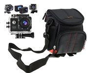 Navitech Black Action Camera Case/Cover - with Multiple Pockets, Including Customisable Internal Storage compartments for The Veho muvi K1/ K2 Sport/ K2 npng/ K2 pro