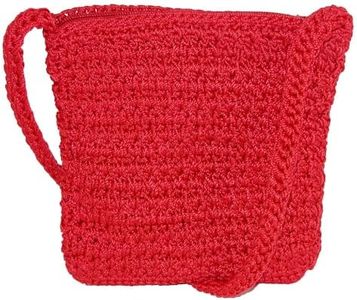 Women's Crochet Crossbody Handbag, Red