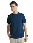 DAMENSCH Men's Constant All-Degree Crew Neck Pique T-Shirt-Pack of 1-Sailor Blue-Large