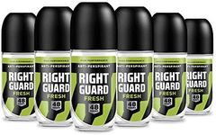 Right Guard Mens Deodorant, Total Defence 5 48HR Fresh, Anti-Perspirant Roll On, Multipack 6 x 50 ml