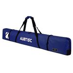 AUMTISC Ski Kit Bags Single Travel Winter Sports Bag Padded to Transport Skis Gear Pocket with Adjustable Handle Blue 185cm