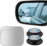 MARLBSTON 2 pcs Blind Spot Mirrors, 2'' Rectangle Ultra-thin Frameless HD Glass Convex Side Rear View Mirror with Wide Angle Adjustable Stick for Cars SUV and Trucks, Pack of 2