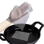 SJZ SUN RUN Cast Iron Cleaner 316L Stainless Steel Scrubber for Pots and Pans,2 Packs Chain Mail Scrubber cast Iron Skillet for Cast Iron Pans/Skillet/Small Caliber Bottle/Baking Pan 8 * 8"+4 * 4"