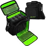 GearIT Microphone Carrying Bag for 8 Microphones, Adjustable Foam Case Fits Wireless Microphones and Stage Mics, Zipper and Mesh Pockets, Includes Shoulder Strap