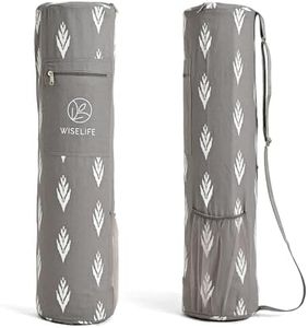 Classic Yoga Mat Bag Adjustable Shoulder Carry (Grey)