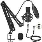 Audio Array AM-C2 XLR Condenser Microphone Kit | Boom Arm, 2M Cable, Pop Filter & Mic Cover | Compatible with Audio Interface, Mixer & preamp | Recording, Podcasting, Streaming, Home Studio (Black)