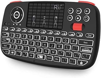 Rii i4 Mini Bluetooth Keyboard with Touchpad, Blacklit Portable Wireless Keyboard with 2.4G USB Dongle for Smartphones, PC, Tablet, Laptop TV Box iOS Android Windows Mac.Black