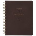AT-A-GLANCE 2025 Planner, Weekly & Monthly, 8-1/2" x 11", Large, Signature, Distressed Brown (YP9050925)