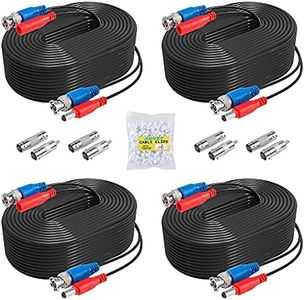 ANNKE 4 Pack 30M/100ft All-in-One Video Power Cables, BNC Extension Surveillance Camera Cables for CCTV Security DVR System Installation, Free 8 x BNC Connectors and 100pcs Cable Clips Included