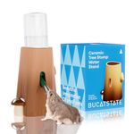 BUCATSTATE Hamster Water Bottle with Holder Ceramic, 120ml Rat Water Bottle Stand for Glass Tank - No Drip, Chew Proof for Gerbil, Hedgehog, Dwarf Hamster, Small Pets