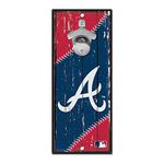 MLB Atlanta Braves 5x11 Wood Sign Bottle Opener, Team Colors, 5"x11"